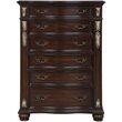 Pemberly Row Contemporary Solid Wood 6-Drawer Chest in Madeira Brown