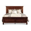 Pemberly Row Contemporary Solid Wood Queen Bed in Burnished Cherry