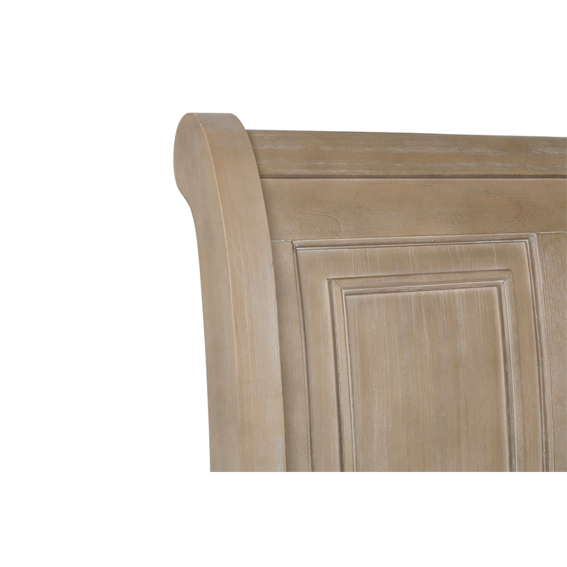 Pemberly Row Contemporary Solid Wood Engineered Wood King Bed in Pewter