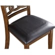Pemberly Row Contemporary Faux Leather Dining Chair in Brown (Set of 2)