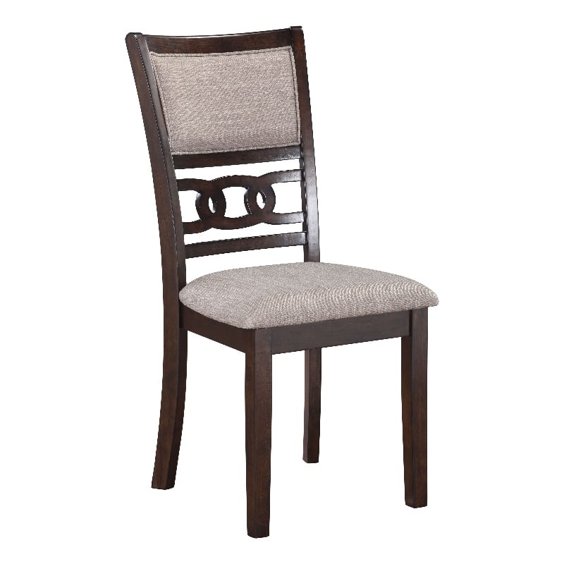 Pemberly Row Contemporary Solid Wood Dining Chair in Cherry Brown (Set of 2)