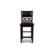 Pemberly Row Contemporary Solid Wood Counter Chair in Ebony Black (Set of 2)