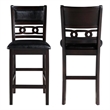 Pemberly Row Contemporary Solid Wood Counter Chair in Ebony Black (Set of 2)