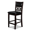 Pemberly Row Contemporary Solid Wood Counter Chair in Ebony Black (Set of 2)