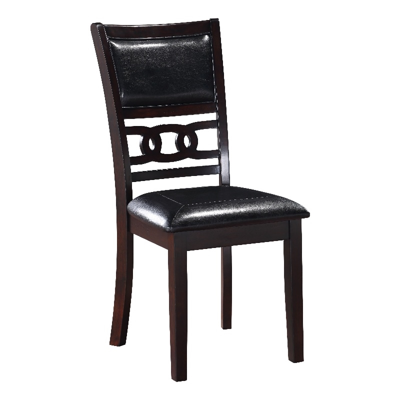 Pemberly Row Contemporary Solid Wood Dining Chair in Ebony Black (Set of 2)