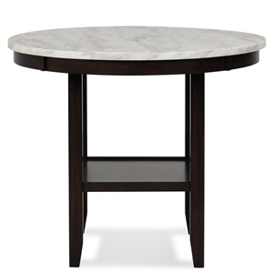 Pemberly Row Contemporary Round Wood Counter Table in Espresso