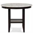 Pemberly Row Contemporary Round Wood Counter Table in Espresso