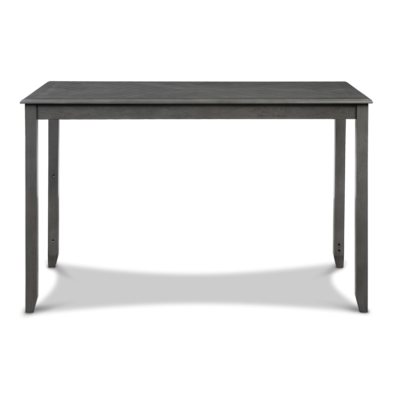 Pemberly Row Modern 5-Piece Rectangle Wood & Fabric Counter Set in Gray
