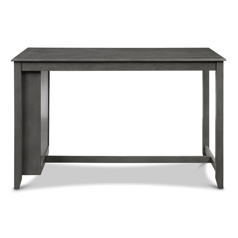 Pemberly Row Modern 5-Piece Rectangle Wood & Fabric Counter Set in Gray
