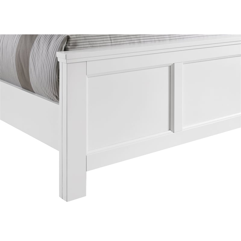Pemberly Row Contemporary Traditional Wood Twin Bed in White