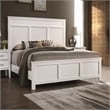 Pemberly Row Contemporary Traditional Wood Twin Bed in White