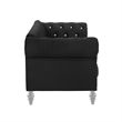 Pemberly Row Contemporary Crystal Velvet Fabric Sofa in Black