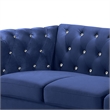 Pemberly Row Modern Crystal Velvet Fabric Sofa in Royal Blue