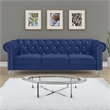 Pemberly Row Modern Crystal Velvet Fabric Sofa in Royal Blue