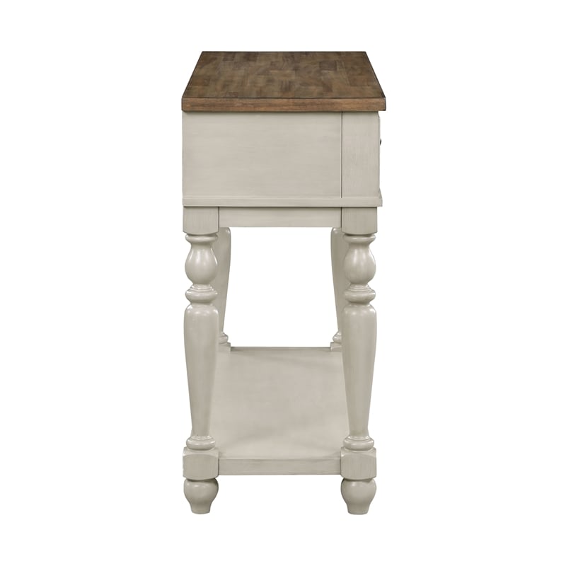 Pemberly Row Traditional Wood Sideboard in Brown & Beige Finish