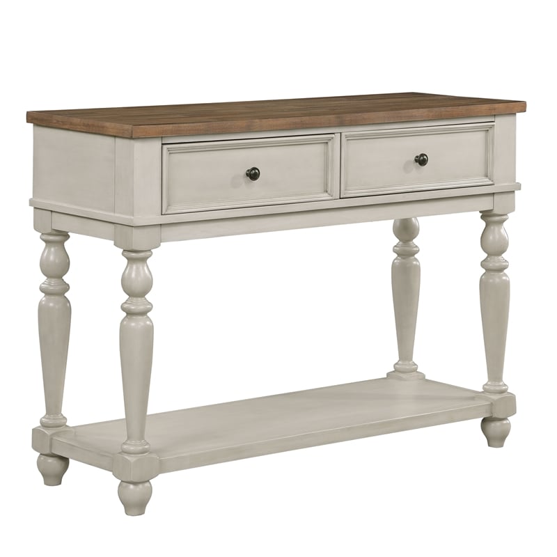 Pemberly Row Traditional Wood Sideboard in Brown & Beige Finish
