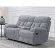 Pemberly Row Modern Polyester Fabric Console Loveseat in Stone
