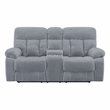 Pemberly Row Modern Polyester Fabric Console Loveseat in Stone