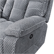 Pemberly Row Modern Polyester Fabric Power Console Loveseat in Stone