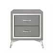 Pemberly Row Contemporary 2-Drawer Solid Wood Nightstand in Gray