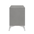 Pemberly Row Contemporary 2-Drawer Solid Wood Nightstand in Gray