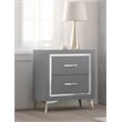 Pemberly Row Contemporary 2-Drawer Solid Wood Nightstand in Gray