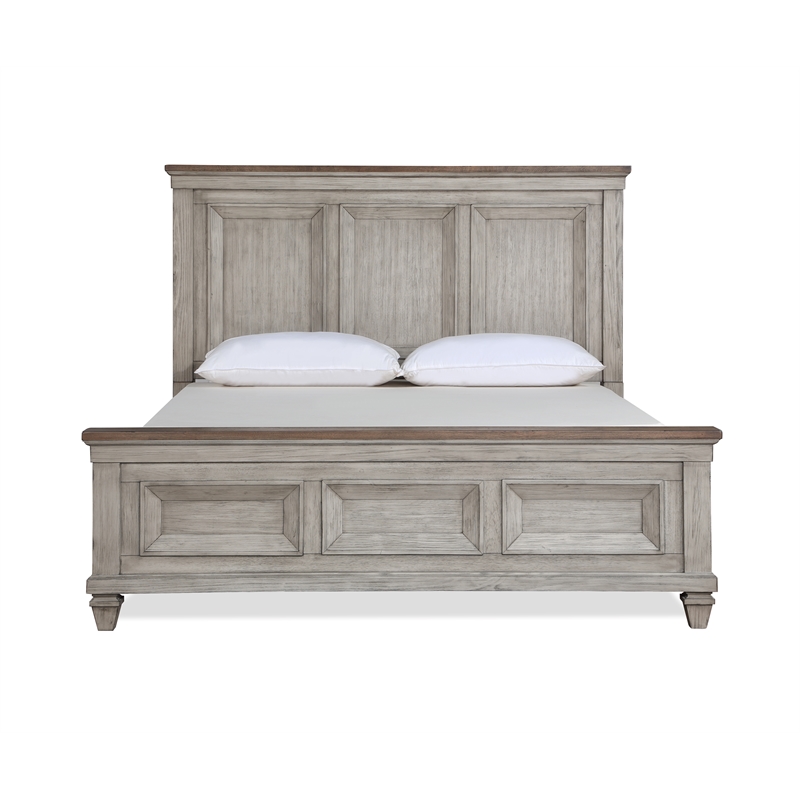 Pemberly Row Transitional Solid Wood Queen Bed in Vintage Cream