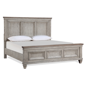 Pemberly Row Transitional Solid Wood Queen Bed in Vintage Cream