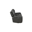 Pemberly Row Modern Leather Console Loveseat w/ Power Footrest in Gray
