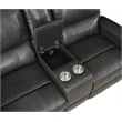 Pemberly Row Modern Leather Console Loveseat w/ Power Footrest in Gray