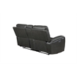 Pemberly Row Modern Leather Console Loveseat w/ Power Footrest in Gray