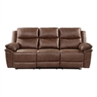 Pemberly Row Modern Polyester Fabric Sofa with Power Footrest in Brown