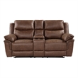 Pemberly Row Modern Polyester Fabric Console Loveseat in Brown
