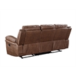 Pemberly Row Modern Polyester Fabric Sofa with Dual Recliner in Brown