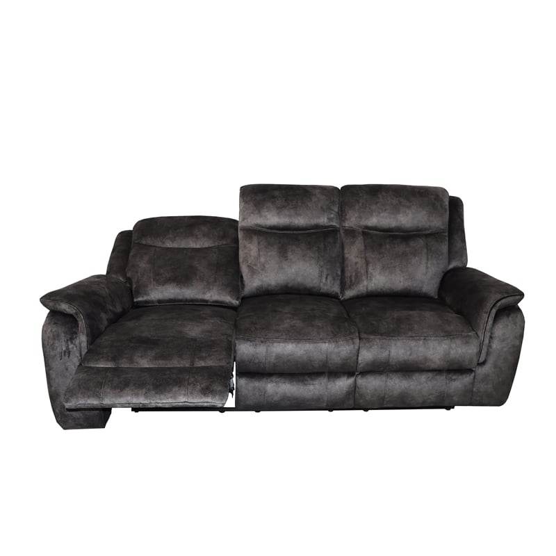 Pemberly Row Contemporary Polyester Fabric Power Sofa in Slate