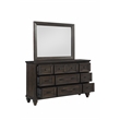 Pemberly Row Modern Solid Wood Dresser with Mirror Set in Walnut