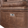 Pemberly Row Modern Polyester Fabric Power Glider Recliner in Brown