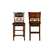 Pemberly Row Transitional Solid Wood Counter Chair in Brown (Set of 4)