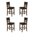 Pemberly Row Transitional Solid Wood Counter Chair in Brown (Set of 4)