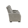 Pemberly Row Contemporary Leather Power Console Loveseat in Gray