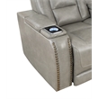 Pemberly Row Contemporary Leather Power Console Loveseat in Gray