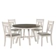 Pemberly Row Traditional Solid Wood Round Dining Table in White/Brown