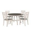 Pemberly Row Traditional Solid Wood Round Dining Table in White/Brown