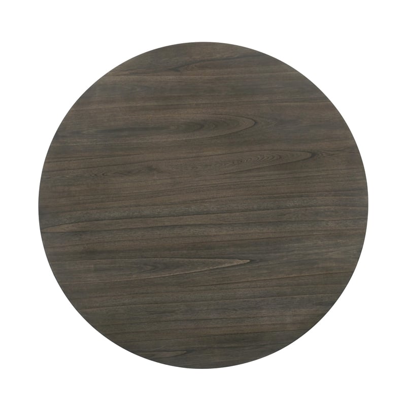 Pemberly Row Traditional Solid Wood Round Dining Table in White/Brown