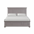 Pemberly Row Transitional Solid Wood California King Panel Bed in Gray