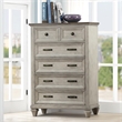 Pemberly Row Traditional Solid Wood 5-Drawer Chest in Vintage Cream