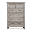 Pemberly Row Traditional Solid Wood 5-Drawer Chest in Vintage Cream