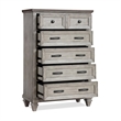 Pemberly Row Traditional Solid Wood 5-Drawer Chest in Vintage Cream