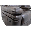 Pemberly Row Modern Faux Leather Console Loveseat w/Dual Recliner Brown