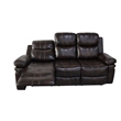 Pemberly Row Modern Faux Leather Sofa with Dual Recliners in Brown